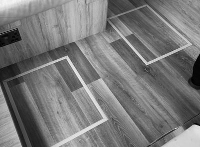Wood effect vinyl motorhome flooring