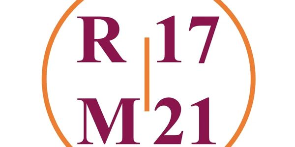 Logo with letters R and M, numbers 17 and 21, in a circle.