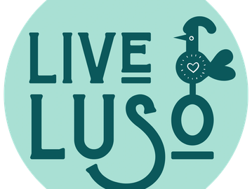 Logo with text 'LIVE LUSO' and a stylized bird illustration.