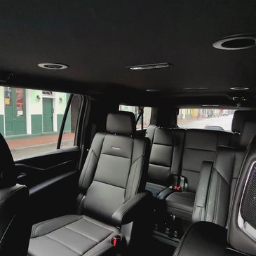 Elegant corporate gala inner view of car managed