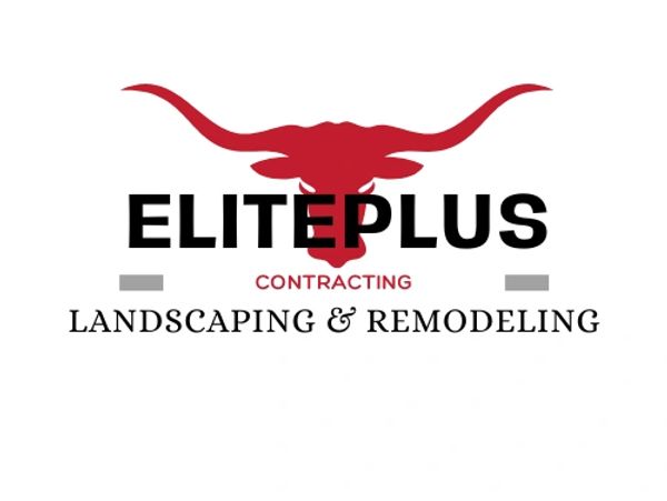 Logo of Elite Plus Contracting with a red bull head and landscaping and remodeling text.