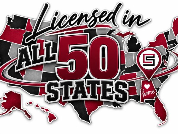 Map of the US with 'Licensed in All 50 States' text and a home marker.