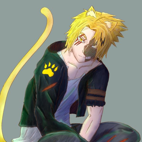 Denki Kaminari as a zombie cat from BNHA.