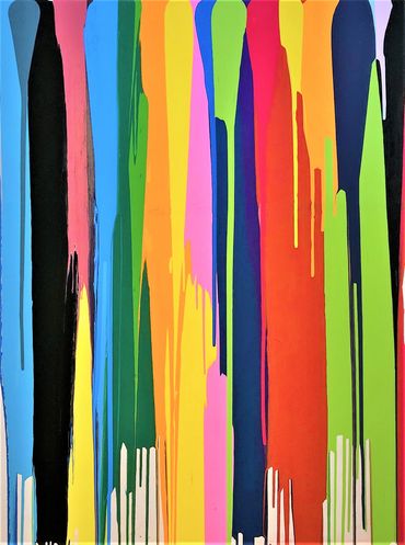 Art for sale bright painting colorful red orange yellow green blue violet purple small medium large 