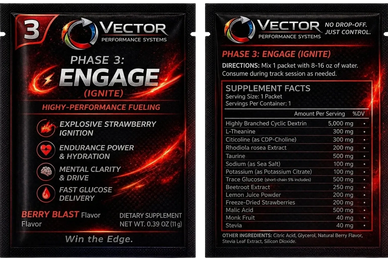 Supplement facts and benefits of Vector Phase 3: Engage Ignite dietary supplement.