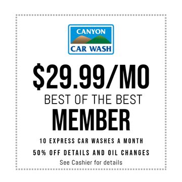 Canyon car wash member vip coupon club