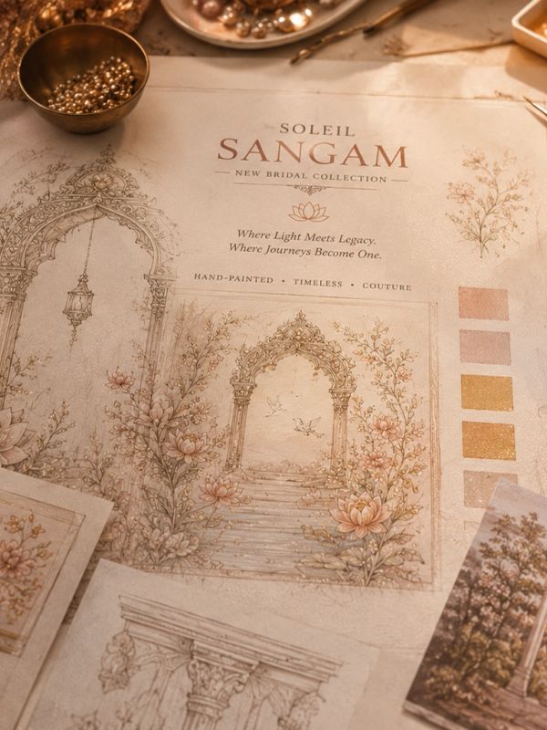 Working sketches of the bridal collection by Soleil & Silk