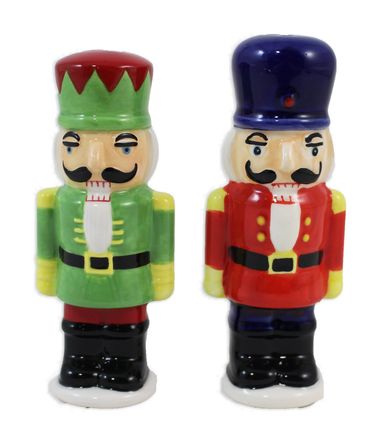 Ceramic Nutcracker Salt & Pepper Set
1.5" x 4.75"
Engravable