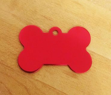 Red Metallic  Pet Tag 