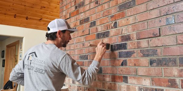 Sealing a chimney, looks great after also makes dusting and cleaning much easier. 