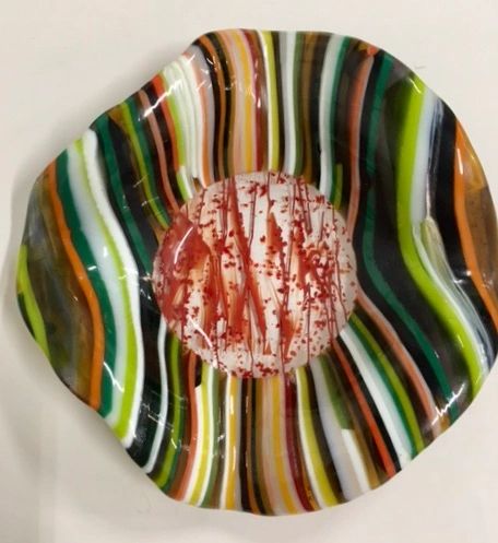 "Stripes" Bowl, organically shaped