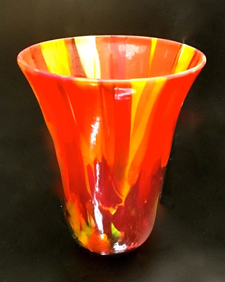 "Got a Little Warm in Here" 
Drop vase, 7"