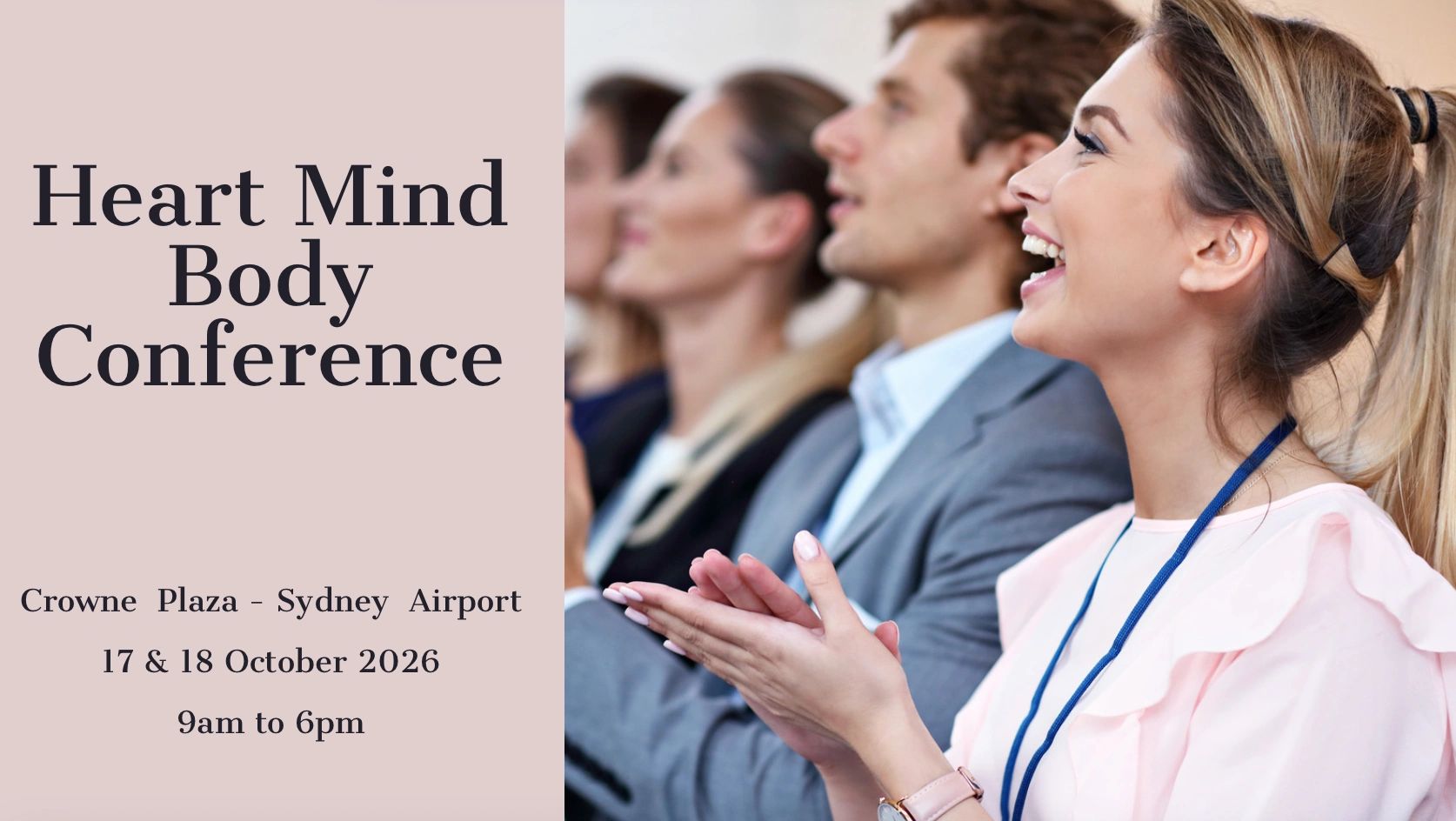 Heart Mind Body Conference at Crowne Plaza, Sydney Airport in October 2026.