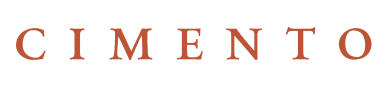 Logo with the word CIMENTO in bold, serif font.