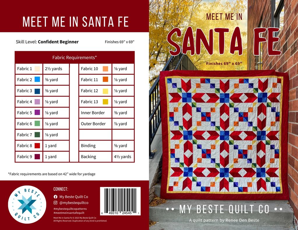 Meet Me in Santa Fe Quilt Pattern by My Beste Quilt Co