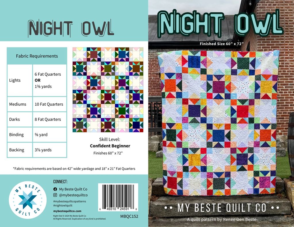 Night Owl Quilt Pattern by My Beste Quilt Co