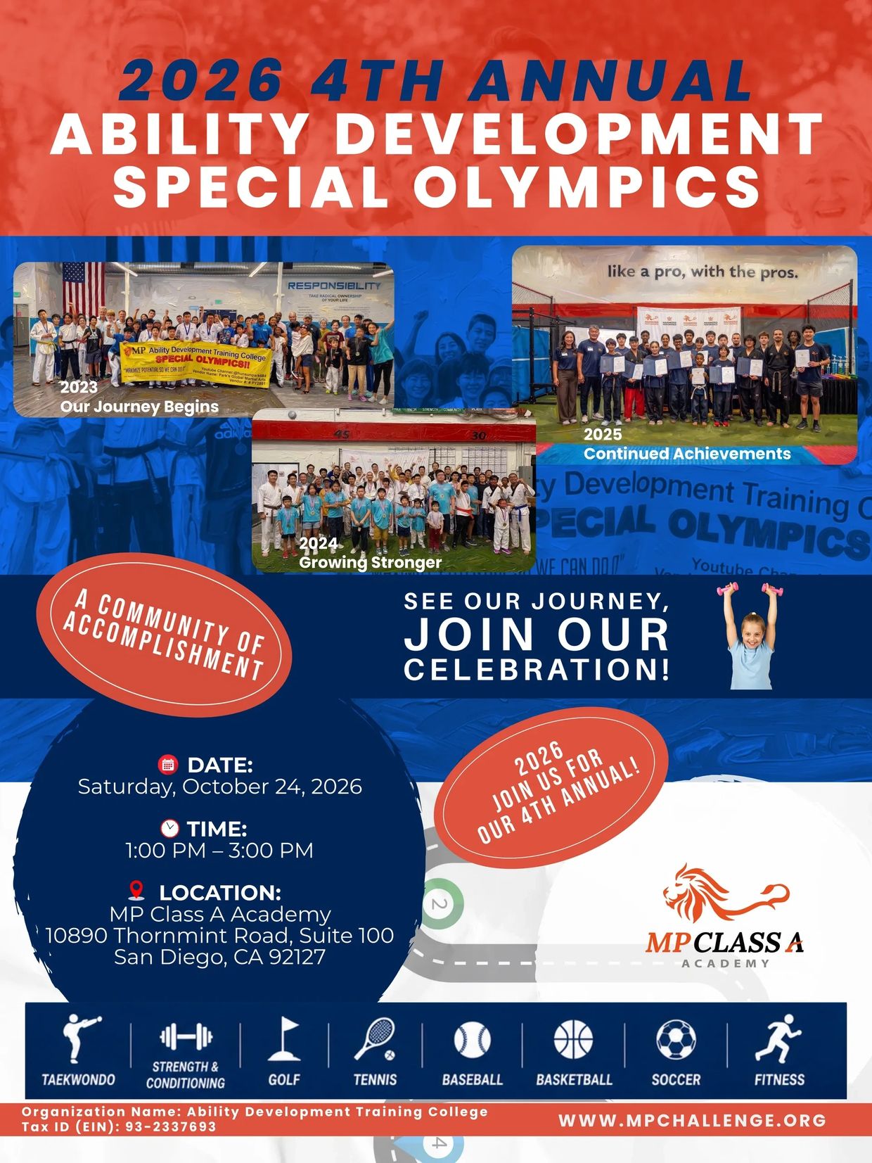 4th Annual AD Special Olympics!
⏰Check-in begins at 12:00 pm | Please arrive by 12:30 pm
