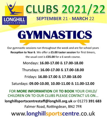 Longhill Sports Centre Gymnastics Badminton Fitness Gym Rottingdean