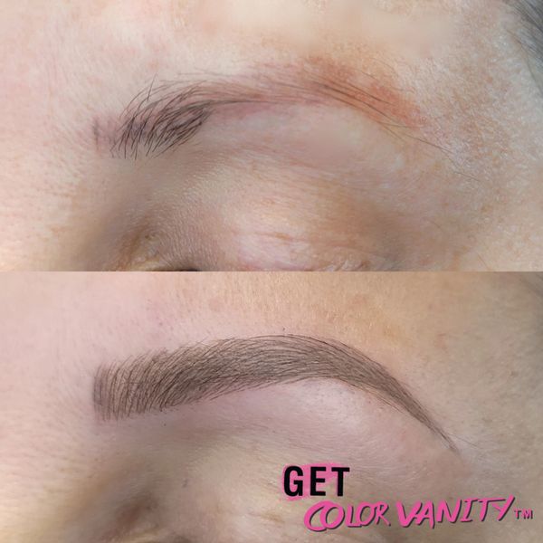 Natural microblading in Canfield, Boardman & Poland OH by licensed brow artist at Color Vanity