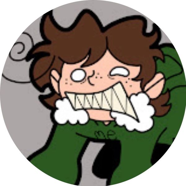 Cartoon character with exaggerated angry expression.
