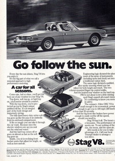 Triumph Stag original advertisement.
