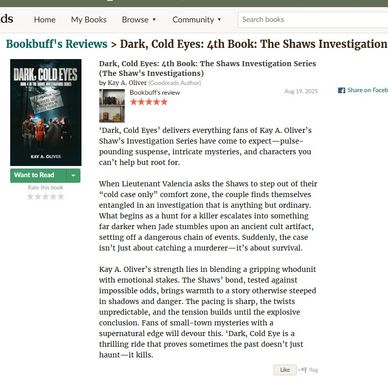 Dead Cold Eyes Book Review 