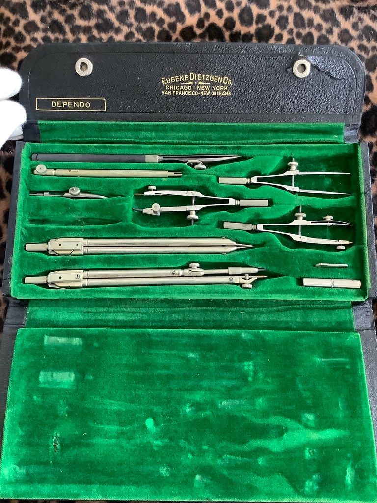Antique Drafting Set, Eugene Dietzgen Co. Dependo