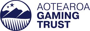 Logo of Aotearoa Gaming Trust with mountains and stars.
