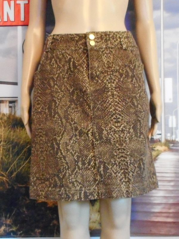 chaps denim ralph lauren denim - quality vintage denim - brown animal snakeskin print skirt neutral