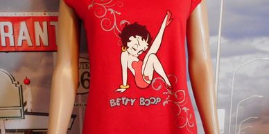 betty boop shirt tee - red sexy betty boop cartoon image t shirt