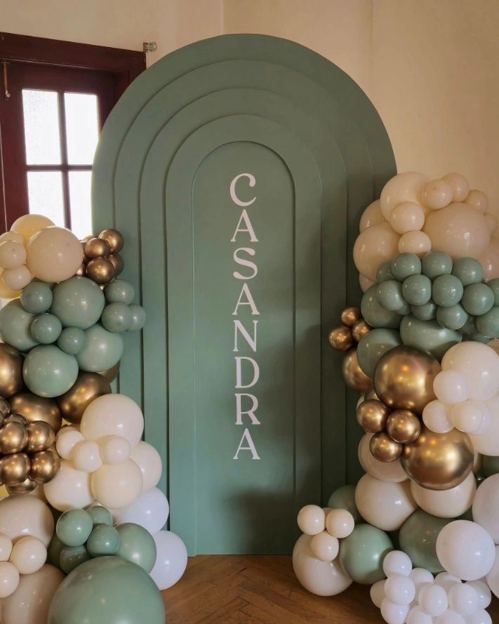 Our rainbow arch wooden board is 6.5 feet tall and 4 feet wide. It can be painted and customized to 