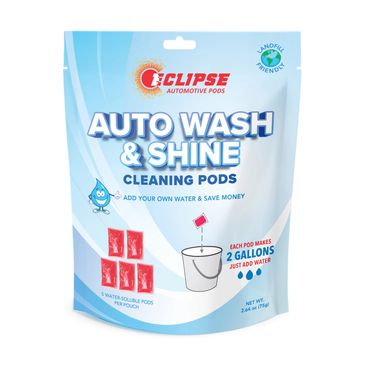 Pouch of auto wash cleaning pods to add water to, so you can make car wash soap for automobiles