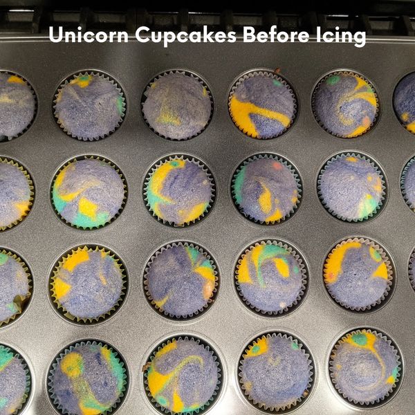Multi-color marble colored cupcakes