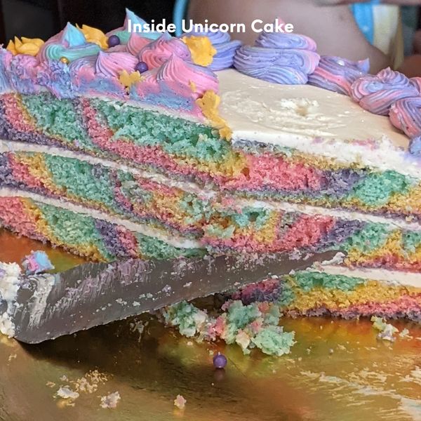 Inside unicorn cake