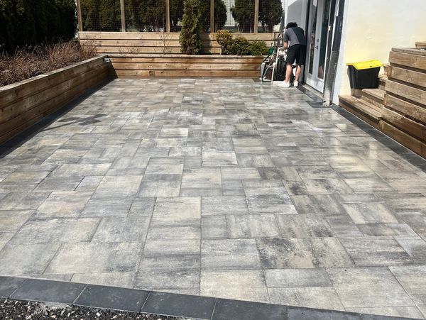 Slate walk way to shed designer and installed by Lay It Stone Scapes. Landscape, softscape 