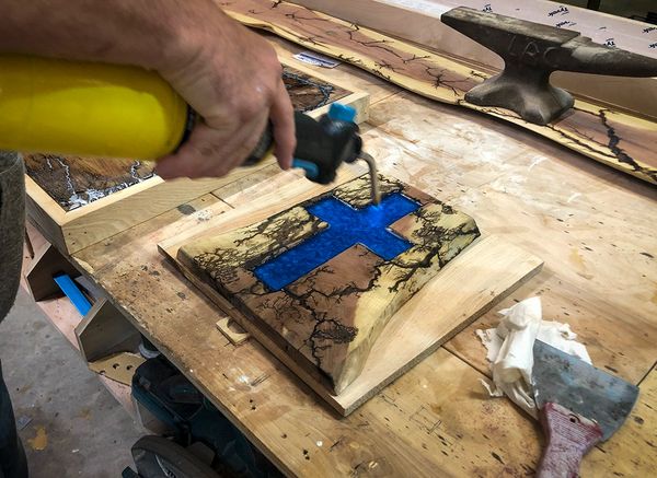 Epoxy Coated with Color Fill