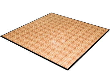 Wooden parquet flooring section isolated on black.