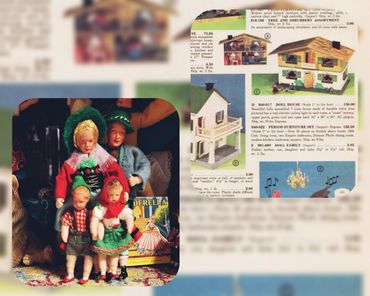 RetroMemento Dollhouse Wonderments Dolls Museum Miniatures Dora Kuhn Felt BAPS Germany FAO SCHWARZ