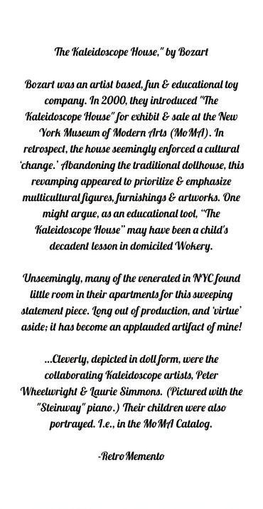 RetroMemento Kaleidoscope House DEI Dollhouse Bozart Toys MoMa Museum Exhibit Wheelwright Simmons NY