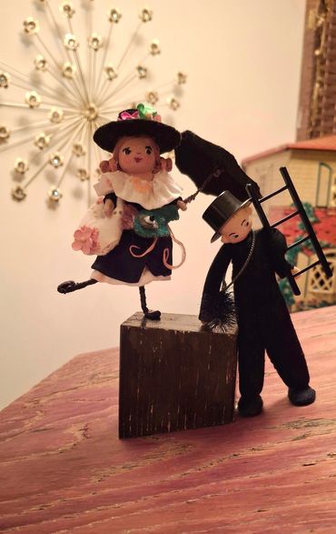 RetroMemento Dollhouse Wonderments Museum Miniatures Restorations BAPS Chimney Sweep Felt Germany 