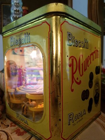 Pasta Ala Cookie Tin RetroMemento Room Box Restoration Miniature Restaurant  Dollhouse Museum Itaian