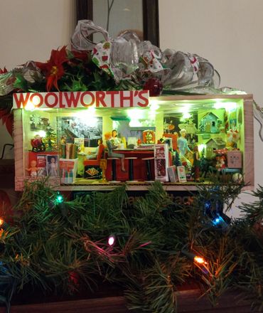 RetroMemento Woolworth's Lunch Counter 1960's Christmas Toys Marx Dollhouse Miniature Putz Tootsie