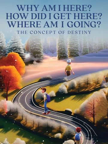 A person walking a winding road amidst autumn and winter trees, pondering destiny.