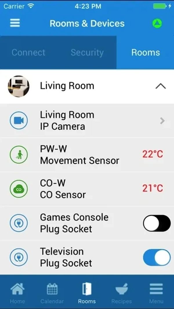 View your room on your smartphone burglar and intruder alarm app.
