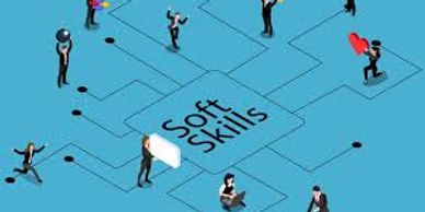 Illustration showing people connected by lines labeled 'Soft Skills'.