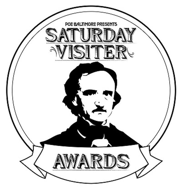 Logo of Saturday Visitor Awards featuring Edgar Allan Poe's silhouette.
