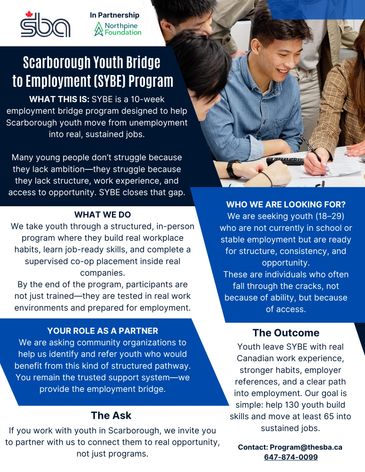 Scarborough Youth Bridge to Employment program helps youth gain jobs through structured support and skills.