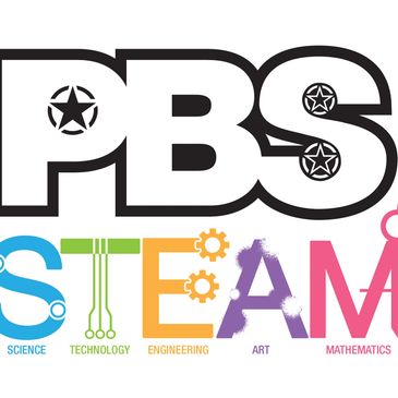 PBS STEAM logo highlighting science, technology, engineering, art, and mathematics.