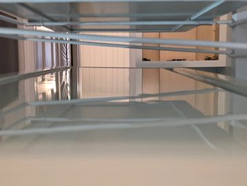 View of flawless factory finish cabinet doors satin coating