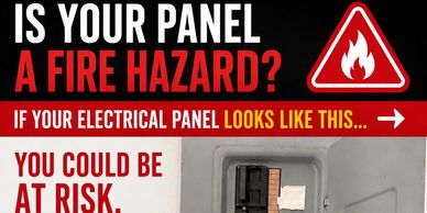 Warning about fire hazard in electrical panels.